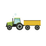 Flat Vector Illustration Tractor Icon On White Background.